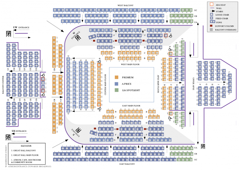 Seating Map - Universal Preservation Hall