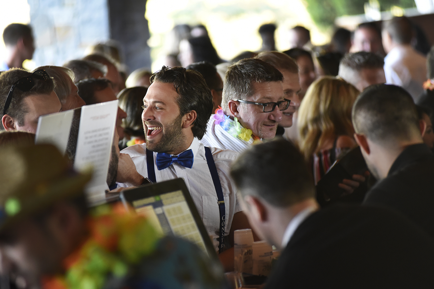 Supporters fill the bar and patio at Prime at Saratoga National Golf Course for Shaken & Stirred, a fundraised for UPH May 16, 2019.
